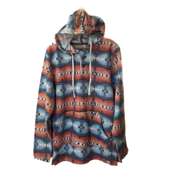 Free Planet Other - FREE PLANET Men's Pullover Hoodie Southwestern Aztec Pastel Pocket Size Medium